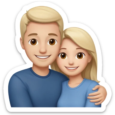 A happy boyfriend and girlfriend hug sticker