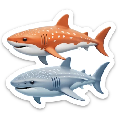 Whale Shark And Beluga Whale sticker