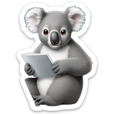 koalas-reading-twitter-and-working-on-a-black-laptop sticker