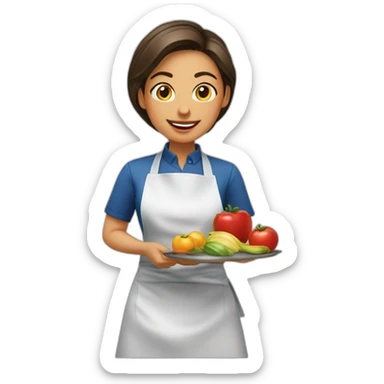 Mujer cocinando con delantal sticker