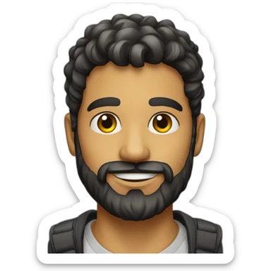 brazilian beard young developer sticker