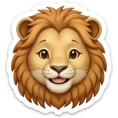 neutral headshot of a friendly anthropomorphised female lion sticker