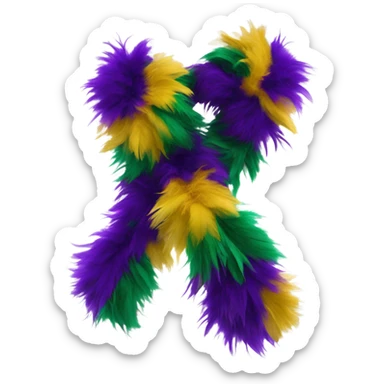 Realistic isolated mardi gras feather boa. sticker