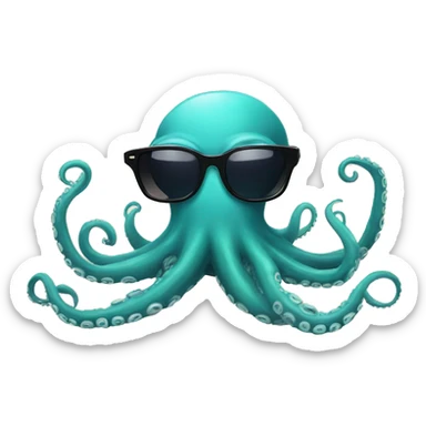 Octopus with arms and sunglasses sticker
