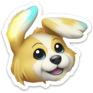 Colorful Gardient Shiny Electric Dog Pokémon sticker