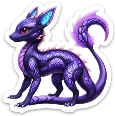 Nebulae Salandit-Umbreon-Fakémon-hybrid-creature (full body)  sticker