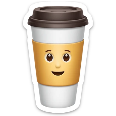 Paper coffee cup sticker