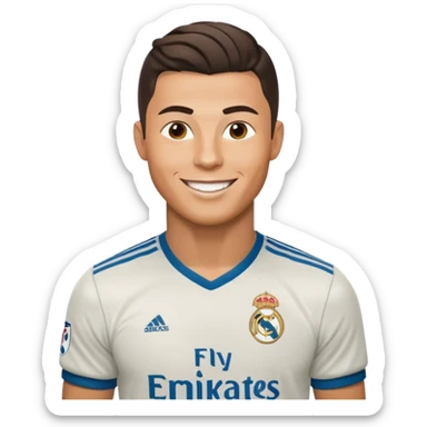 cristiano ronaldo wearing a real madrid jersey sticker