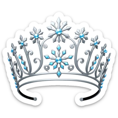 Ornate snowflake tiara sticker