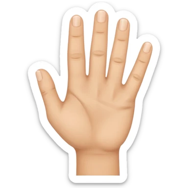 Una mano abierta menos el dedo anular y el pulgar sticker