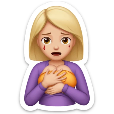 woman's stomach ache sticker