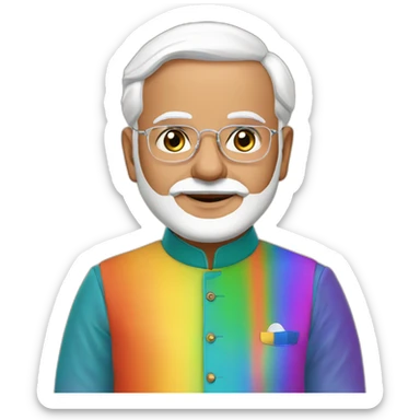 Narendar Modi in an rainbow kurta sticker