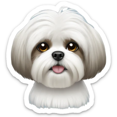 White Shih tzu dog with Afro  sticker