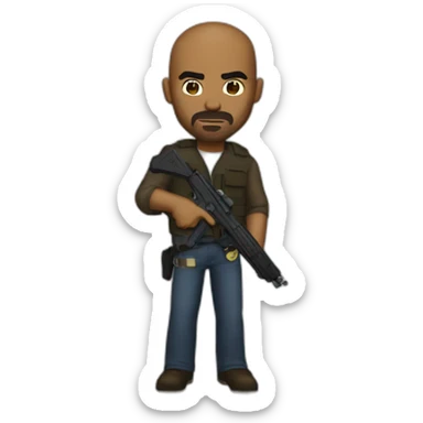 Derek morgan with a gun  sticker
