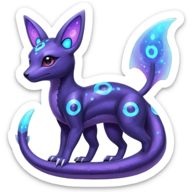 Nebulae Salandit-Umbreon-Fakémon-hybrid-creature (full body)  sticker