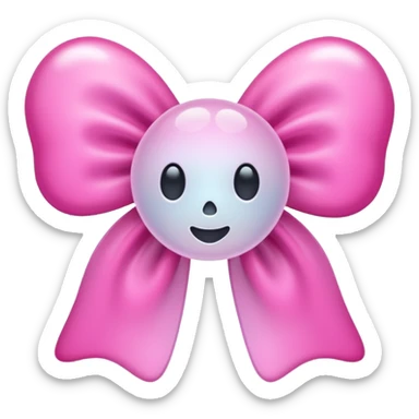bow pink with ghost sticker