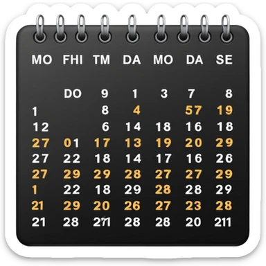 payment schedule — a black matte calendar sticker