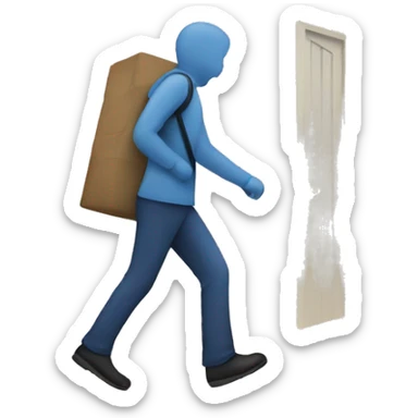 An emoji of a person walking toward a house, symbolizing entering or arriving at home sticker