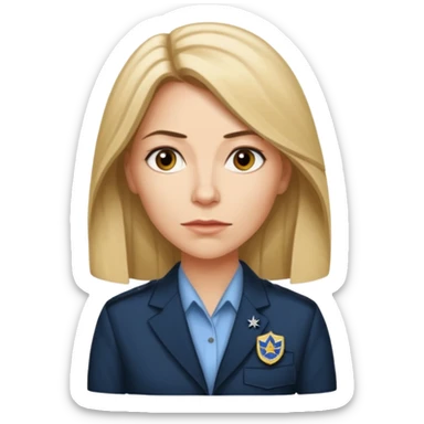 A CIA officer, looking like Carrie Mathison from the "Homeland" TV series, longer hair and CIA-like badge sticker