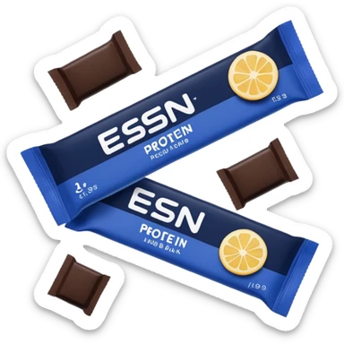 ESN black and indigo protein bar packaging sticker