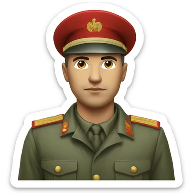 realistic ussr soldier serious with military takes sticker
