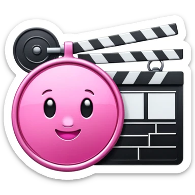 Pink medal with clapperboard sticker