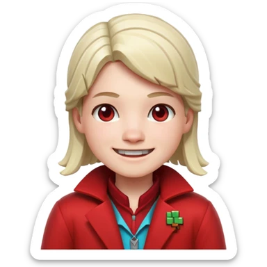 Minecraft villager wearing a red coat sticker