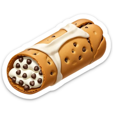 Cute little basic cannoli with chocolate chips sticker