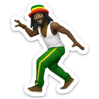 Jamaican reggae music dancer sticker