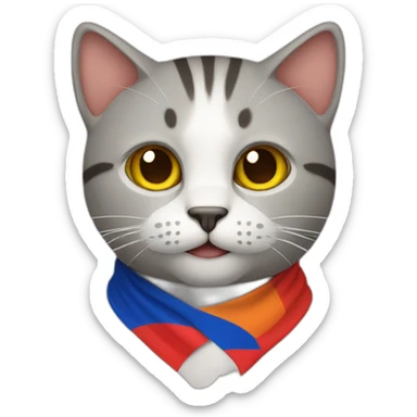 Cat with Armenian flag sticker