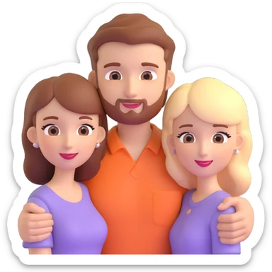 couple posing, close up pose, living room background sticker