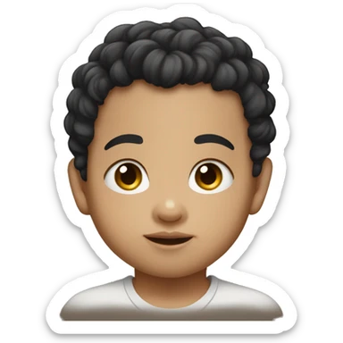 Southeast Asian male infant with black curly hairSou sticker