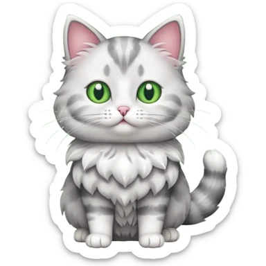 a full body of cute cat with puffer sticker