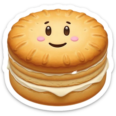 plain fluffy American biscuit, golden brown sticker