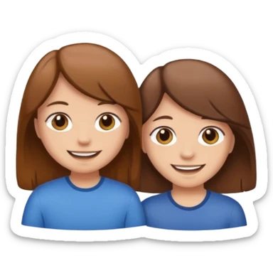 Make an best Friends Sticker in Cartoon Style with Brown and Brown hair sticker