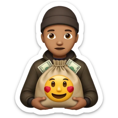 Ladrão com saco de dinheiro emoji eveito Mandelaa sticker