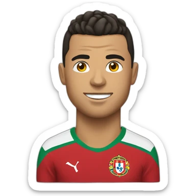 Ronaldo face with teeshirt portugal sticker