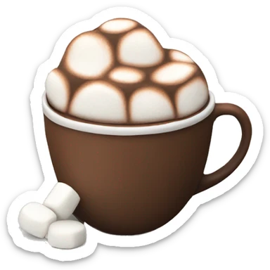 A cup of hot chocolate with marshmallows  sticker