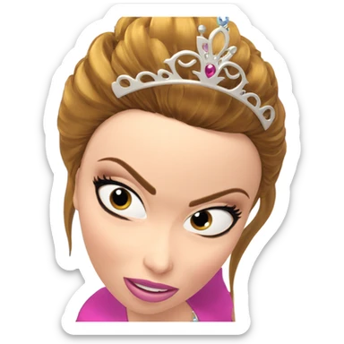 parody princess with tiara sticker