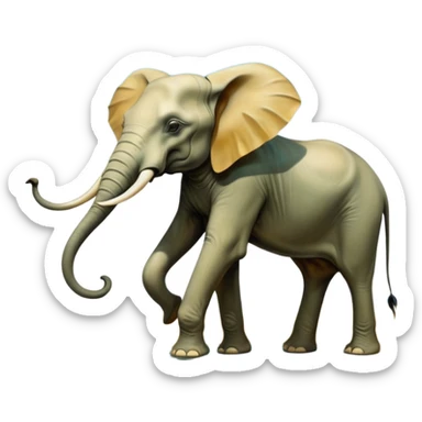 aesthetic brilliant divine lighting, oil paint - mystical elephants from Salvador Dali's paintings with long legs like insects sticker