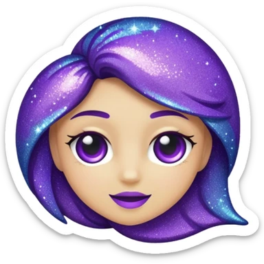 Glitter Roxo e Ciano Seta para direita sticker