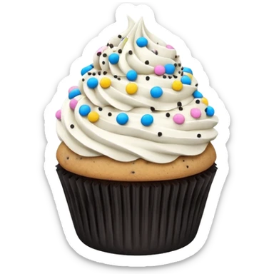 Cookies and cream cupcake with cookies and cream bites sticker