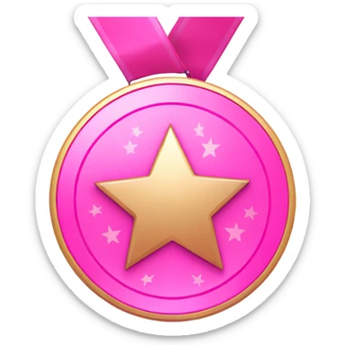 pink award medal sticker