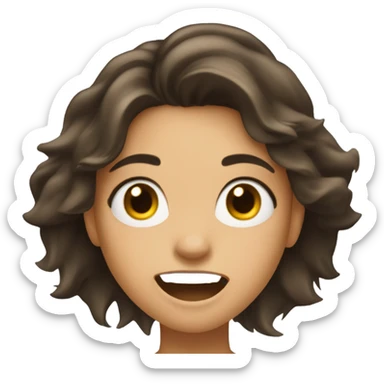 Brunette girl going crazy sticker