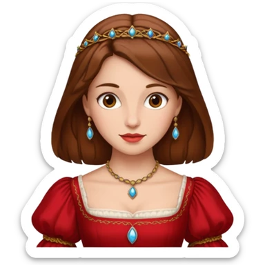 Renaissance lady – brown hair, red dress  sticker