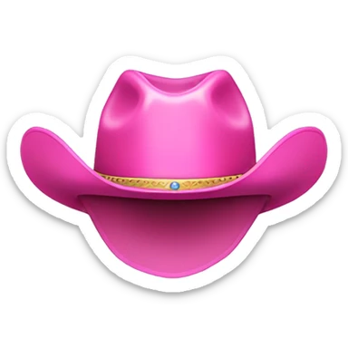 Pink cowboy hat with a crown on it sticker