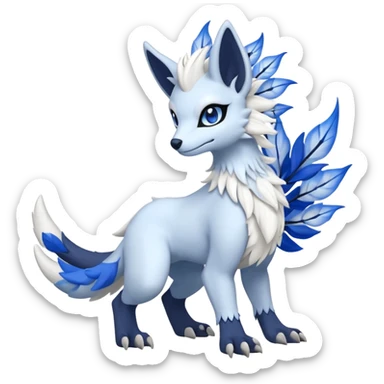 Floral Absol-Amaura-Sergal-fusion-Fakemon-animal-creature  sticker