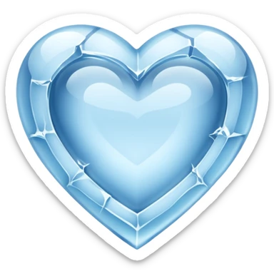 a heart chiseled from a block of ice sticker