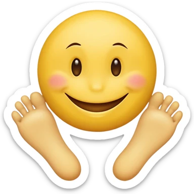 A smiley face between two legs looking forward sticker