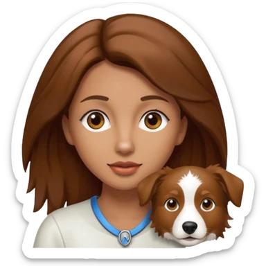woman with border collie brown and white sticker